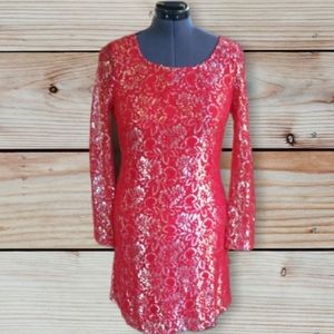 Liberty Love Red/Silver Lace Dress